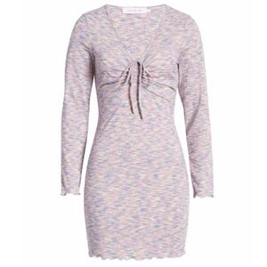 LISA SAYS GAH Berry Lotta Long Sleeved Ribbed Space Dyed Mini Dress